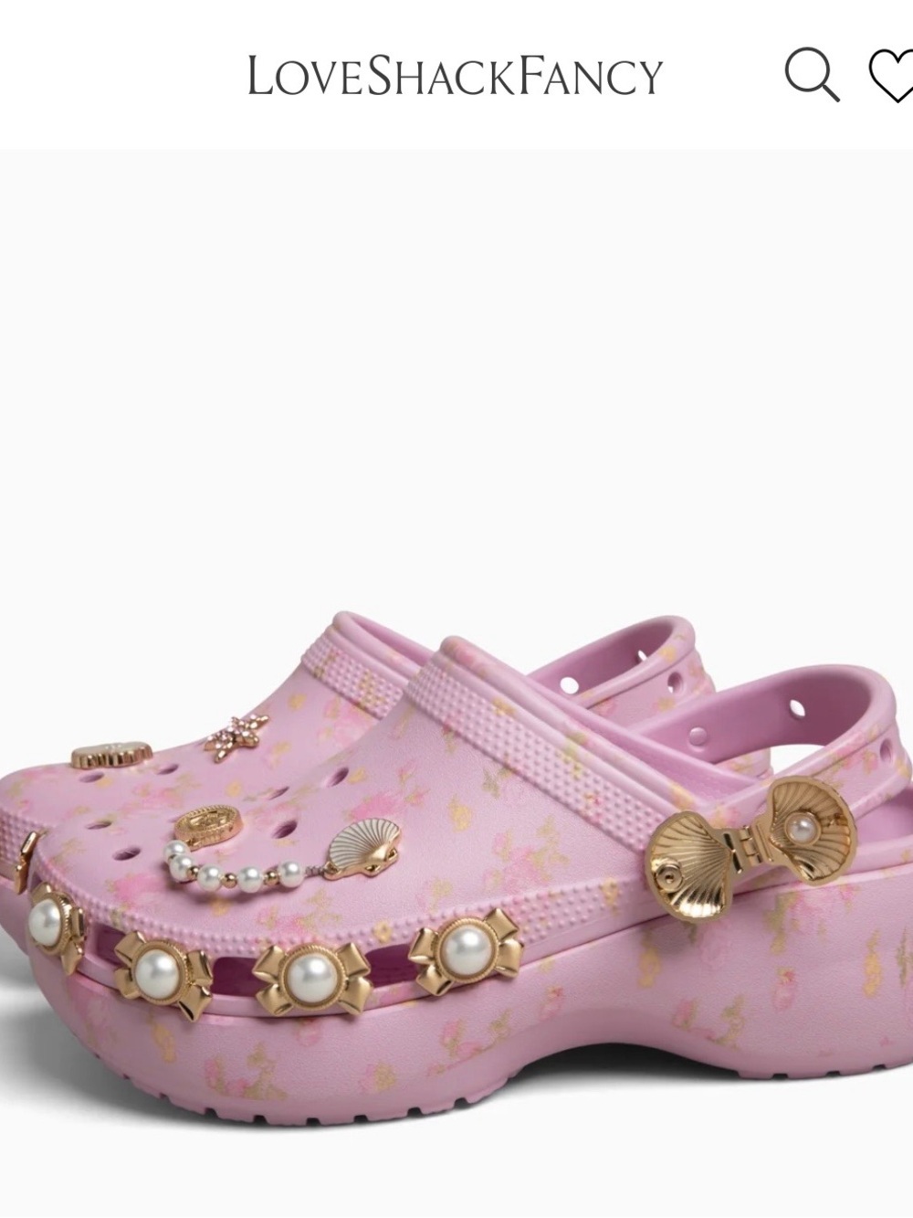 🐚💕Limited Edition LoveShackFancy Pink Pearl-Embellished Clogs - Picture 4 of 10
